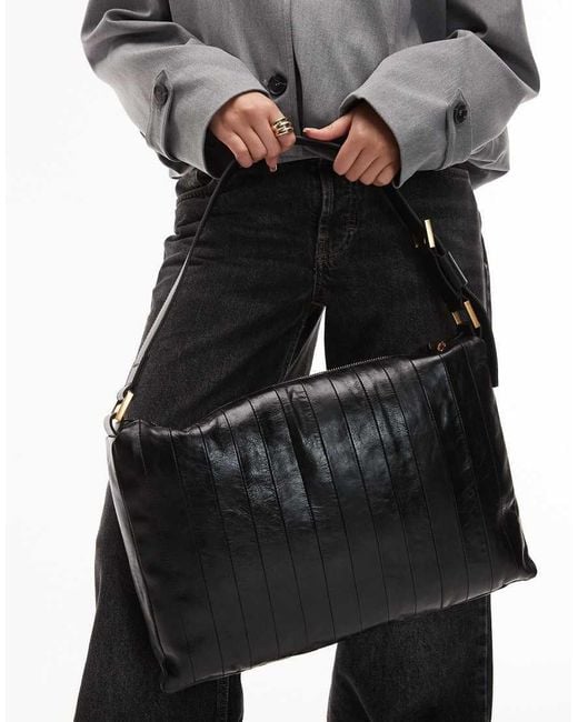 AllSaints Black Edbury Panel Shoulder Bag