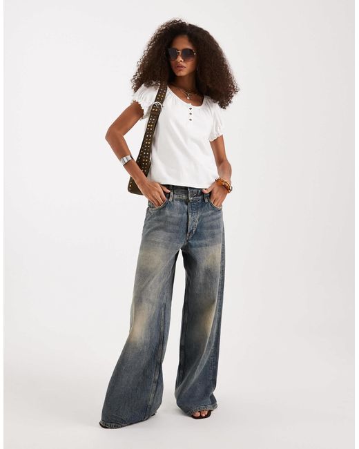 Free People White Issa Button-down Top