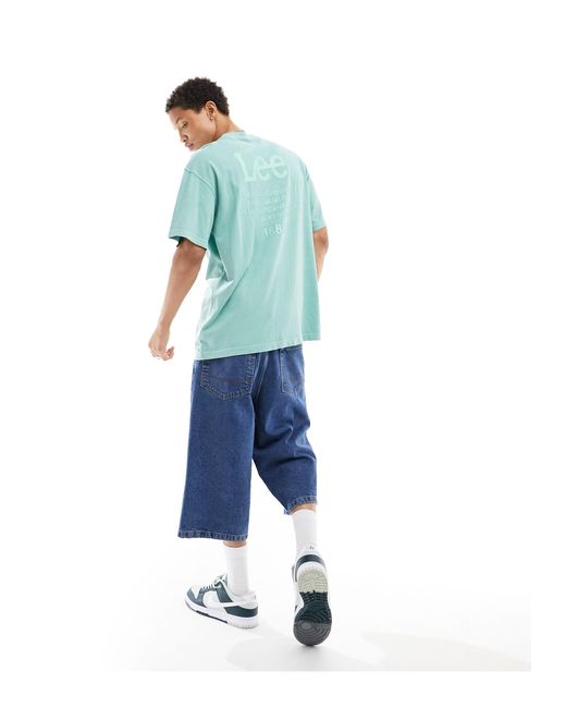 T-shirt ampia chiaro con stampa del logo sul retro di Lee Jeans in Blue da Uomo