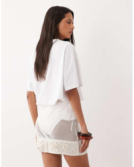 ASOS White Crochet Shell Skirt