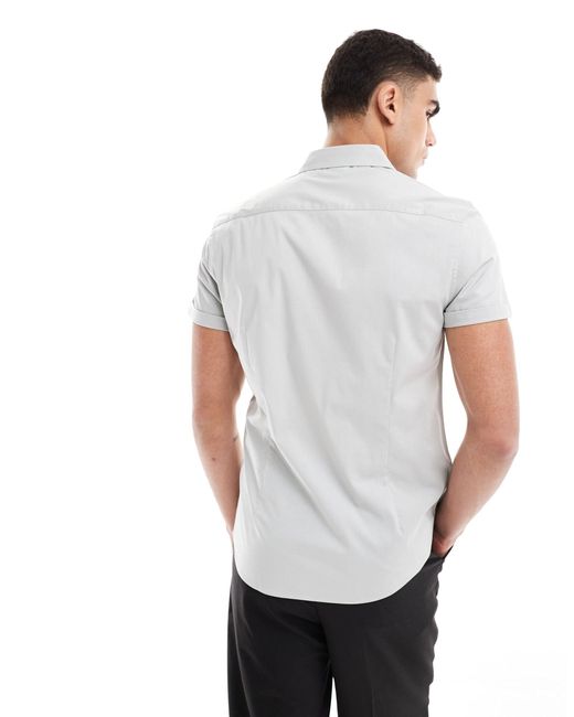 ASOS Blue 2 Pack Stretch Slim Fit Work Shirt for men