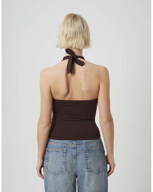 Brave Soul White Jersey Halter Neck Top