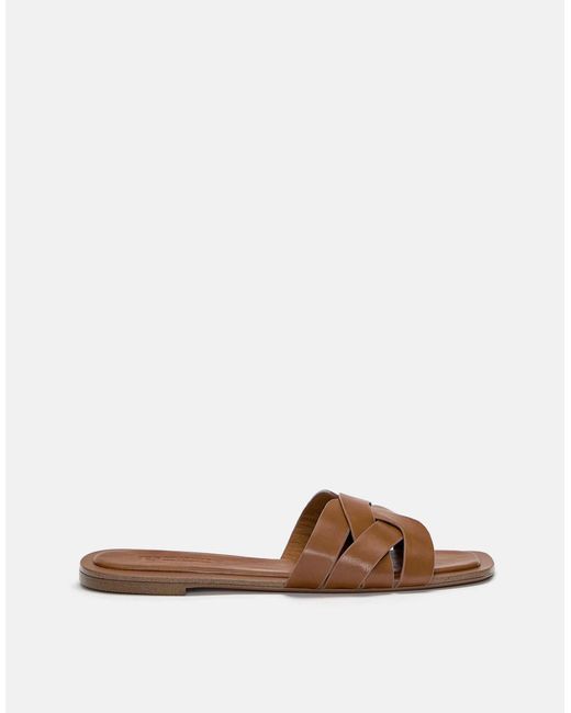 Pull&Bear Brown – flache pantoletten