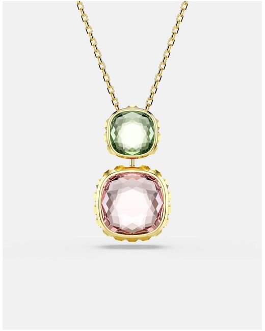 Swarovski Green Chroma Pendant With-Tone Plate