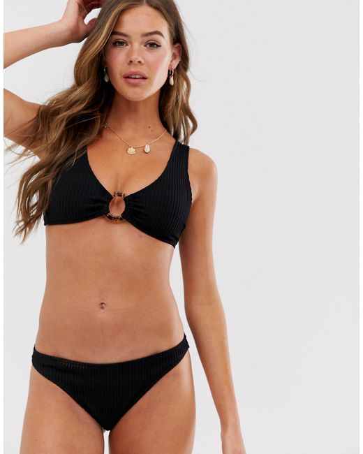 new look black bikini top