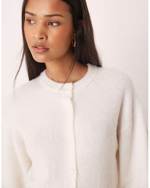 Gina Tricot Blue Alpaca And Wool Short Knitted Cardigan