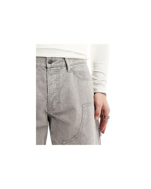 Weekday Gray Sphere Low Waist Relaxed Carpenter Jeans for men