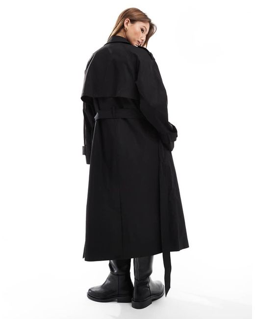 ASOS Black Longline Trench Coat