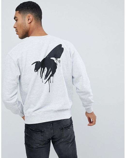 Abuze London Abz London Drip Wasp Back Print Sweater in Grey for Men | Lyst  UK