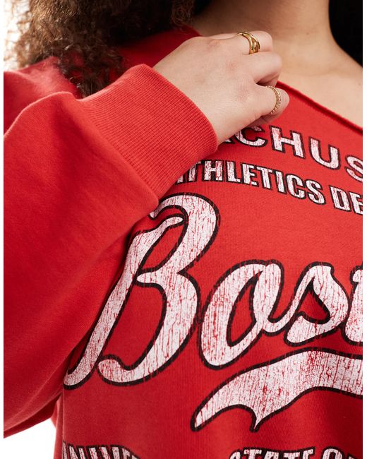 ASOS Red Asos design curve – schulterfreies sweatshirt