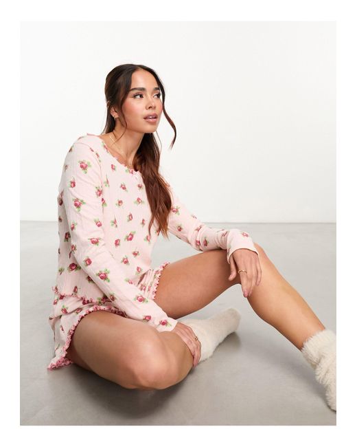 Daisy Street Pink Pointelle Short Pyjama Set