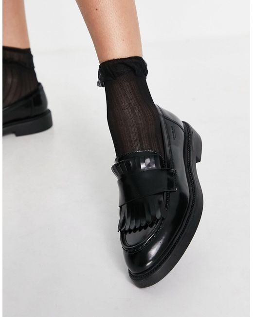 Vagabond Shoemakers Alex Fringed Loafer in Black | Lyst Australia