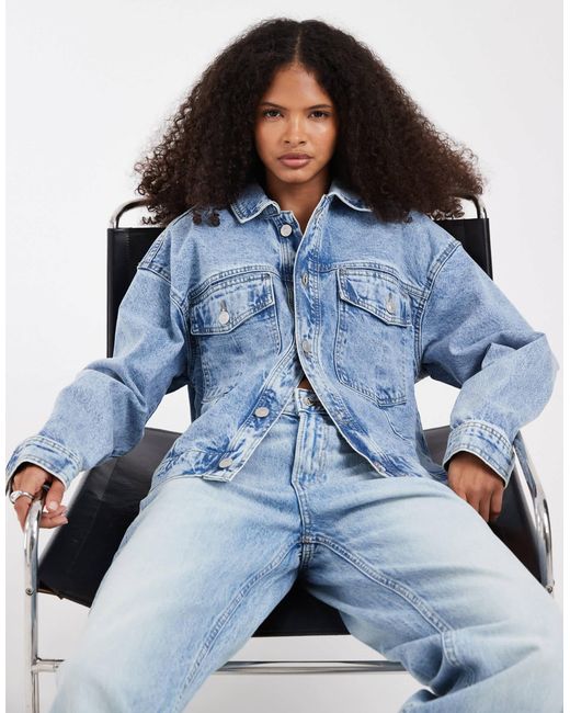 Pieces Blue Trucker Jacket