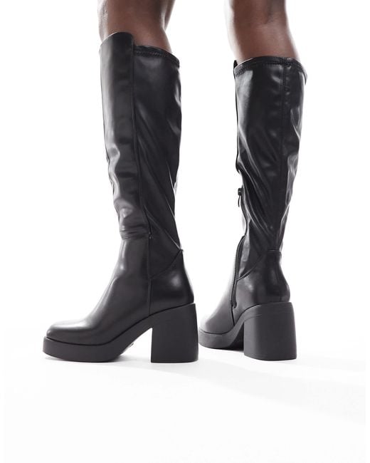 SEQWL Black Audi Chunky Knee High Boots