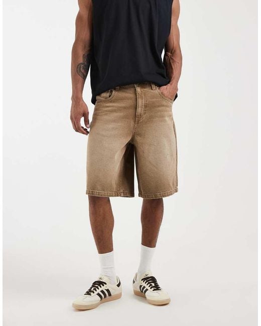 ASOS White Loose Denim Jorts for men