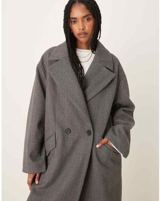 Glamorous Natural Chevron Coat