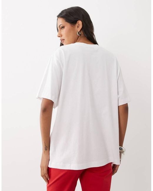 ASOS Red Oversized T-Shirt With Tropical Cocktails Graphic