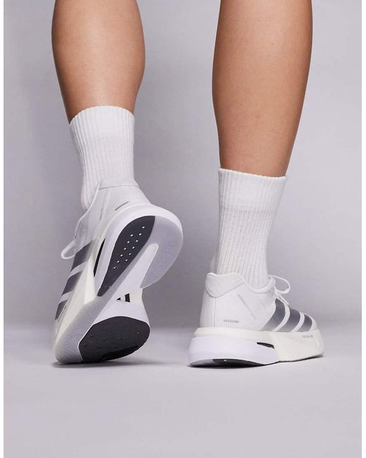 Adidas Originals White Adidas Running Adizero Boston 13 Trainers