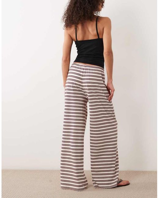 Gina Tricot Red Supersoft Jersey Wide Leg Trousers With Drawstring Waist