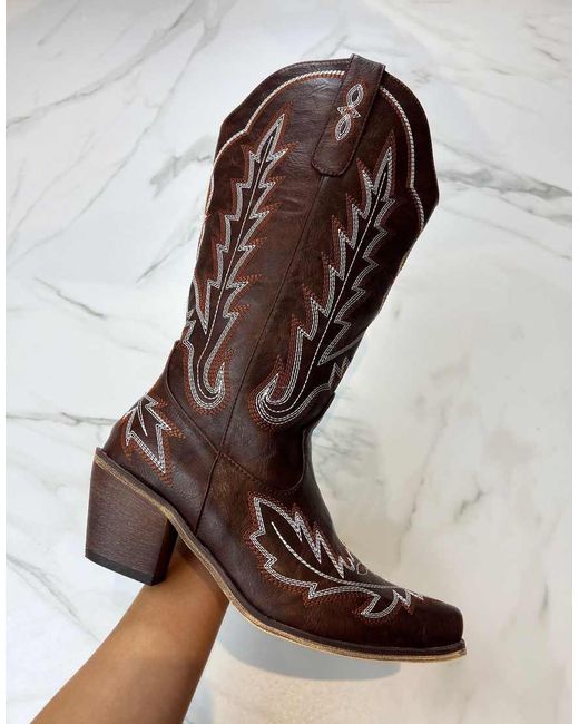 GIA STUDIOS Brown Cowboy Western Boots
