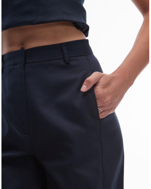 ASOS Blue Tailored Barrel Leg Trousers Co-Ord