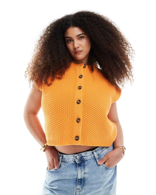 ASOS Orange Asos design curve – kastig geschnittene strickweste