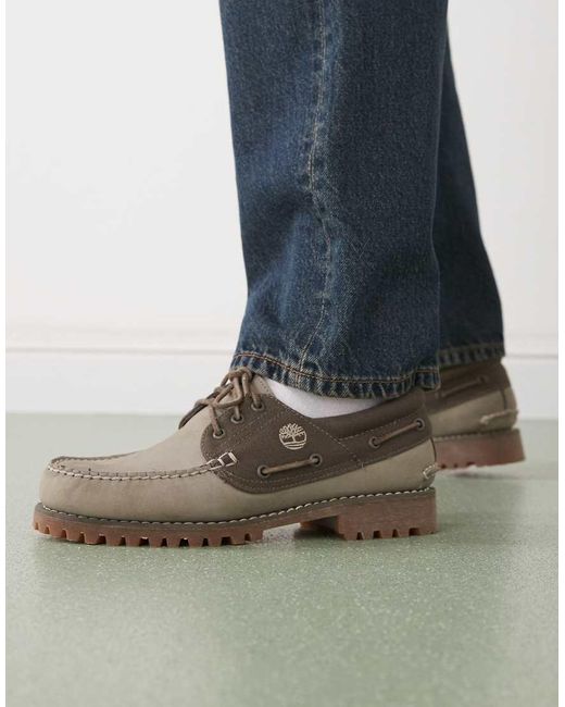 Timberland Blue Authentic 3 Eye Boat Shoes for men