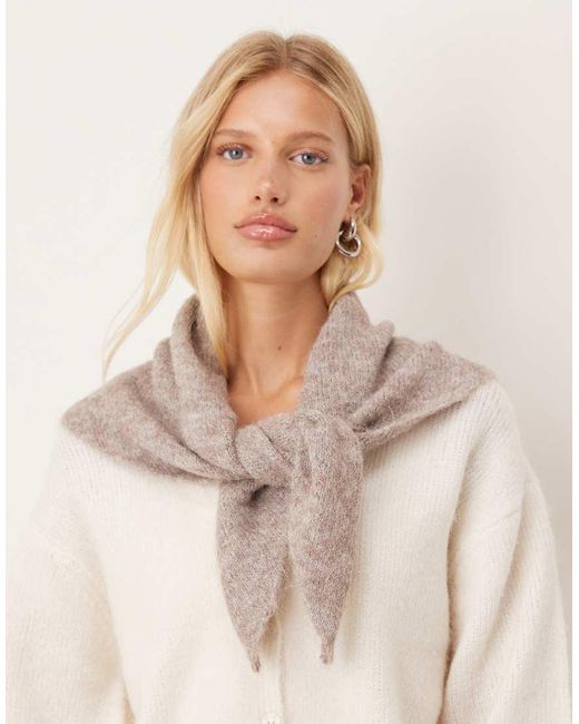 ASOS Natural Knitted Triangle Scarf