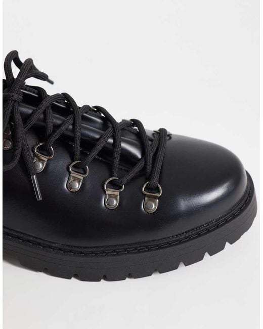 SEQWL Black Gaston Faux Suede Low Hiker Boots for men