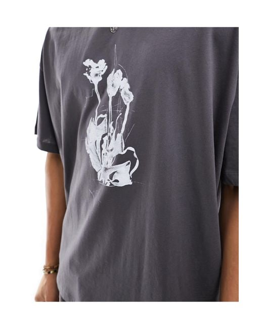 Collusion Gray Oversized T-shirt for men