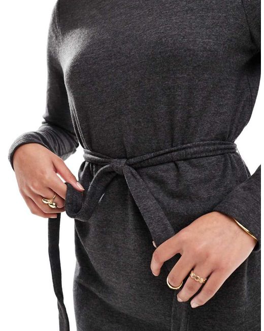 Vero Moda Black High Neck Knitted Mini Dress With Tie Waist