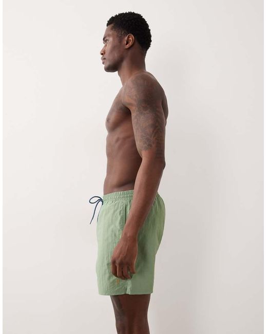 Farah Green Colbert Drawstring Logo Swim Shorts for men