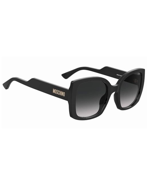 Moschino Black Square Sunglasses With Dark Ombre Lenses