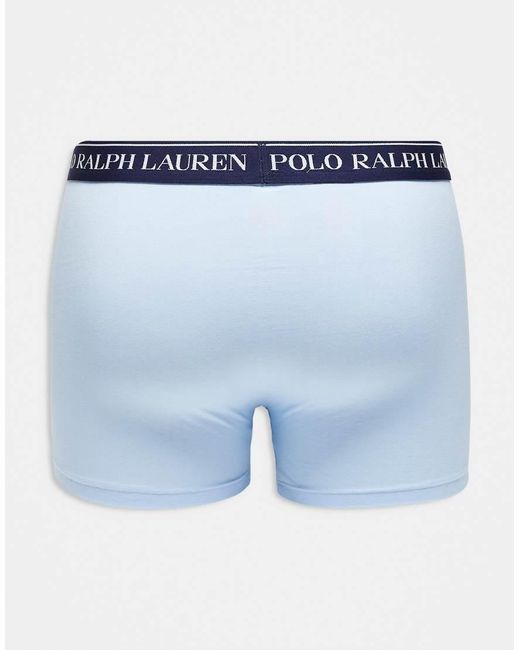 Polo Ralph Lauren Blue 3 Pack Logo Waistband Trunks for men