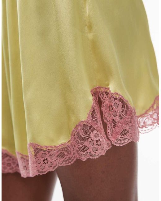 TOPSHOP White Satin Lace Petticoat Lace Mini Skirt