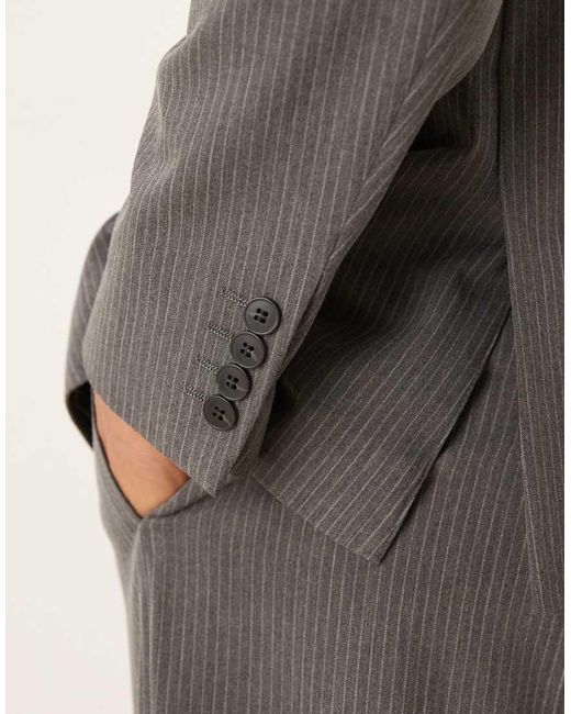 ASOS Gray Double Breasted Relaxed Suit Jacket for men