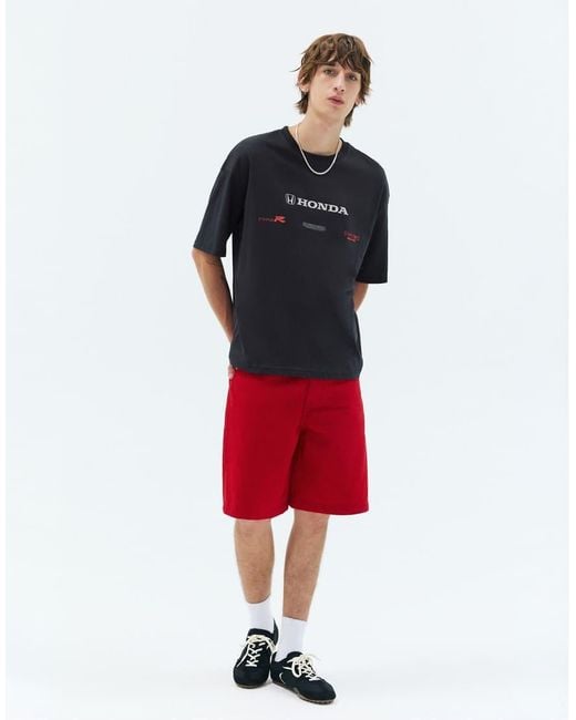 Pull&Bear Red Honda Civic Graphic T-Shirt for men