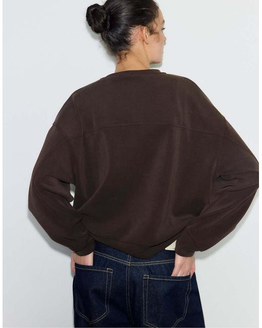 Stradivarius Black Basic Soft-touch Sweatshirt