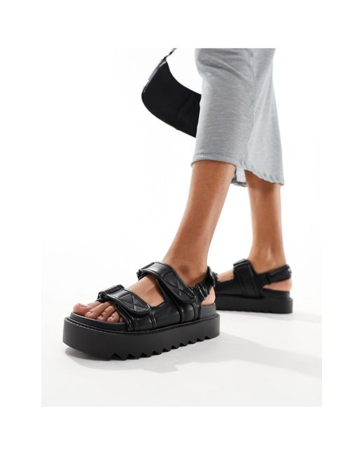 ASOS Black Forecast Sporty Dad Sandals