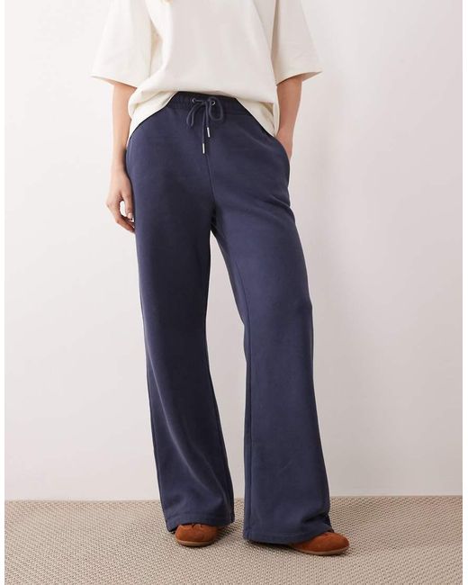 Abercrombie & Fitch Blue High Rise Wide Leg Logo joggers