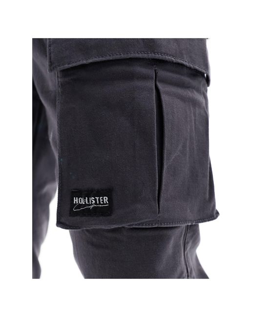 Hollister – eng geschnittene cargo-jogginghose in Black für Herren