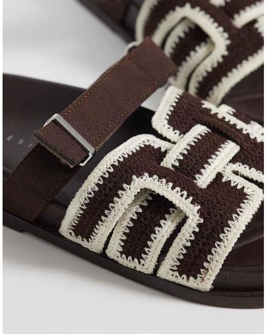ASOS Black Fion Woven Knit Footbed Sandals