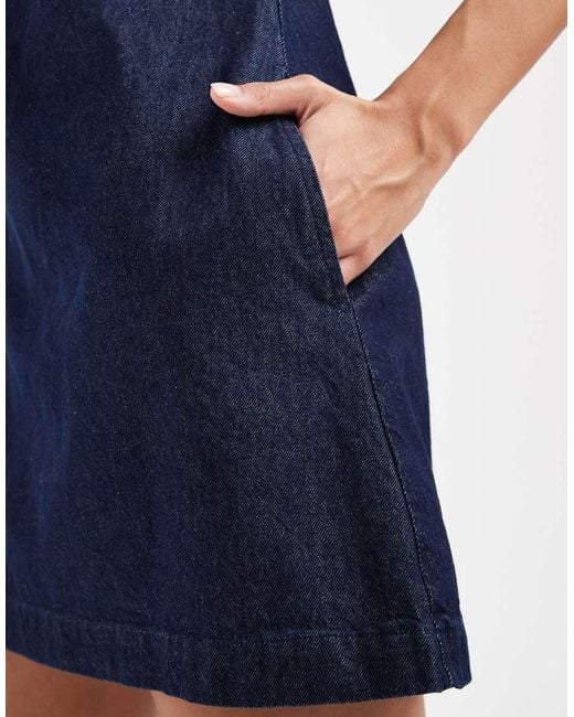 ASOS Blue Denim Fit And Flare Shift Dress