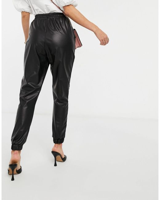 leather look tracksuit bottoms