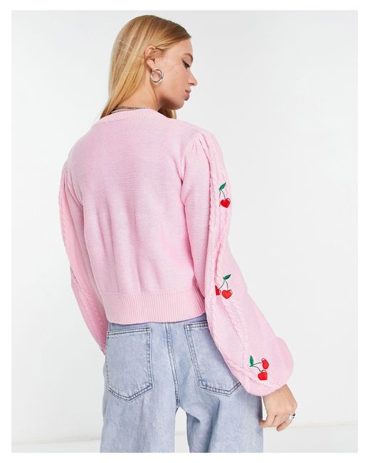 pink cherry cardigan