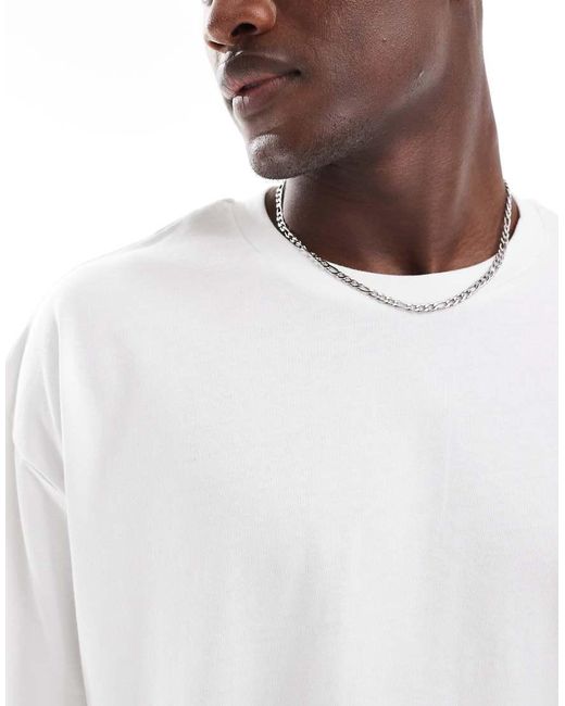 ASOS White Essential Heavyweight Oversized T-shirt 240gsm for men