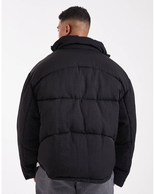 ASOS Black Oversized Puffer Jacket for men