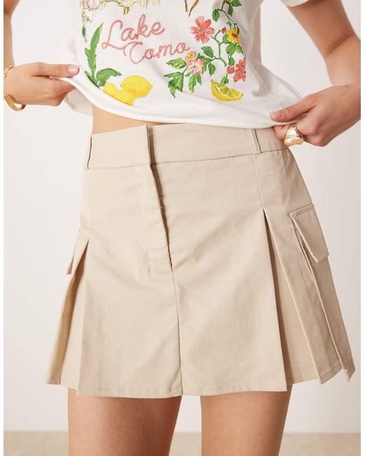 Pimkie Natural Utility Pleat Detail Skort