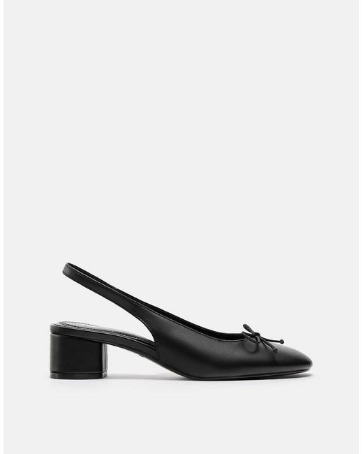 Pull&Bear Black Heeled Ballerinas