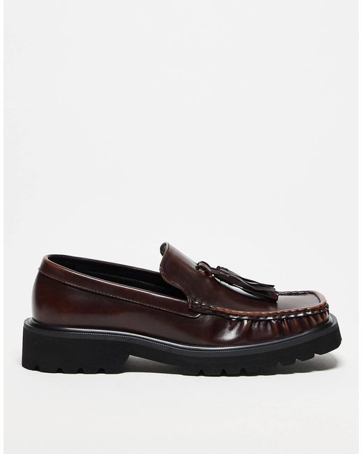 ASOS Black Square Toe Loafers for men